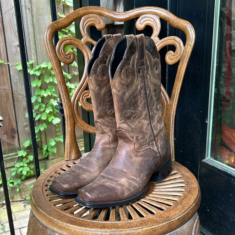 J.B. Dillon, Warm Chocolate, Size 10, Genuine Goat, Ladies Cowboy Boots